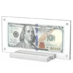 Porte-monnaie pour pièces commémoratives de billets de dollars, avec Base, présentoir en acrylique transparent robuste pour exposition de bureau à domicile pour Collection 2