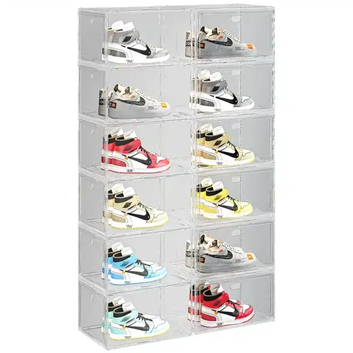Boîte à chaussures, boîte rigide, aspiration magnétique, rangement à ouverture latérale avant, sac en acrylique transparent, boîte de rangement à main, mur de chaussures 1