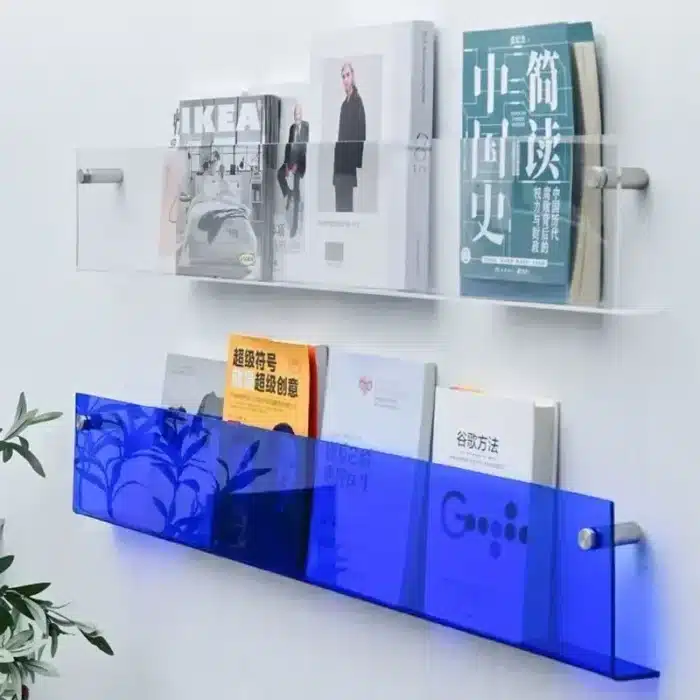 Support de rangement à poinçonnage gratuit, 2 pièces, organisateur de livres, support de CD, support de magazines, présentoirs de littérature pour livres d'enfants en bouchure 2