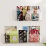 Support de rangement à poinçonnage gratuit, 2 pièces, organisateur de livres, support de CD, support de magazines, présentoirs de littérature pour livres d'enfants en bouchure 1