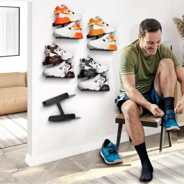 Étagère à chaussures murale en forme de H, présentoirs flottants pour chaussures, supports de baskets pour collectionneurs de chaussures et exposition publicitaire 2