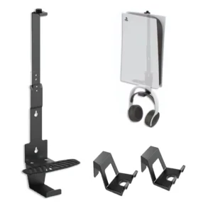 Support de Console mince PS5/PSPro/PS, support de rangement mural avec 2 contrôleurs de jeu, support de crochet pour casque pour PlayStation 5 1