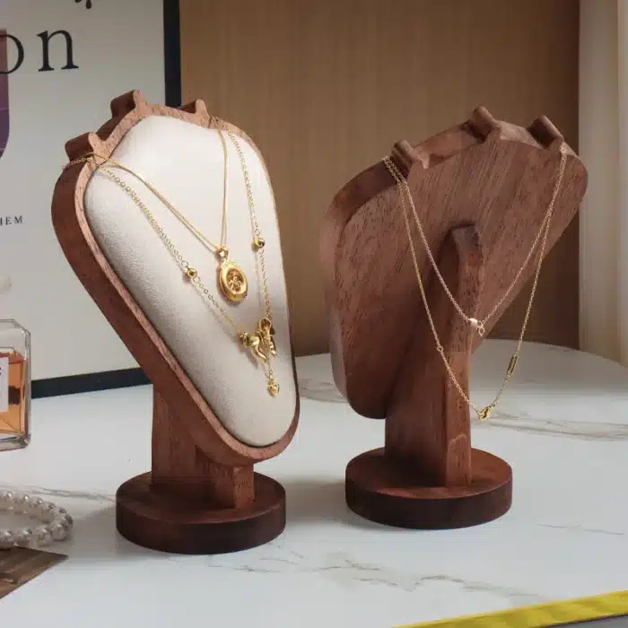 Cadre d'exposition de bijoux en bois, modèle d'impression de haute qualité, accessoires d'affichage de fenêtre de comptoir, cadre de collier 2
