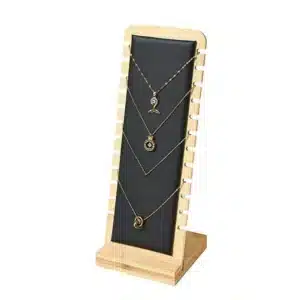 Nouveau présentoir de bijoux en bois de bambou massif, support de vitrine de collier, pendentif, longue chaîne, support organisateur pour colliers 3