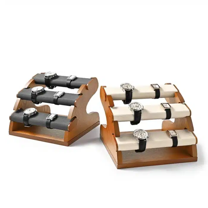 Oirlv 3 couches en bois support de montre organisateur de bijoux présentoir de bijoux grande capacité affichage de montre accessoires Bracelet porte-bijoux 1