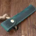 Trousse à crayons en cuir véritable pour journaux de carnet de voyage, porte-stylo à plume fait à la main, sac à stylos, papeterie Vintage 5