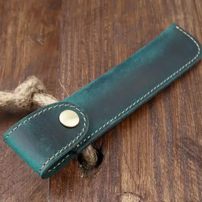 Trousse à crayons en cuir véritable pour journaux de carnet de voyage, porte-stylo à plume fait à la main, sac à stylos, papeterie Vintage 5