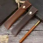 Trousse à crayons en cuir véritable pour journaux de carnet de voyage, porte-stylo à plume fait à la main, sac à stylos, papeterie Vintage 1